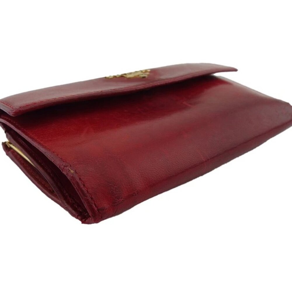 PRADA Bifold Wallet Red Women Authentic secondhand